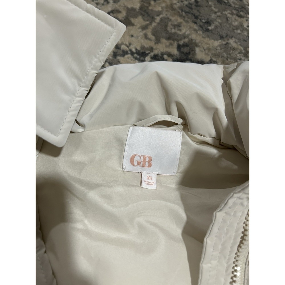 GB Women's Beige Cropped Puffer Coat Size Xs